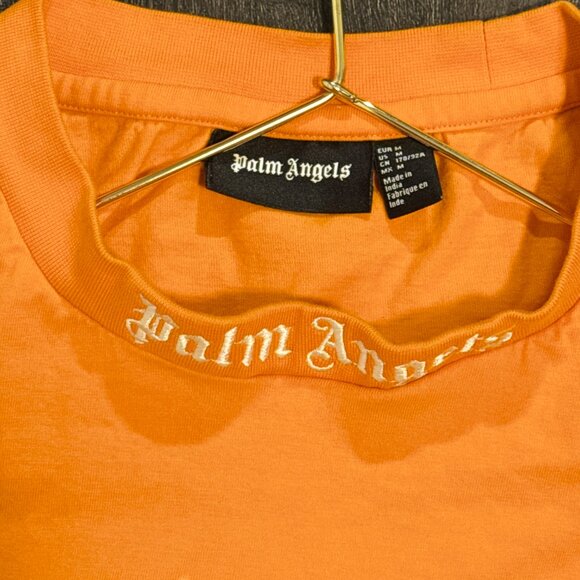 Palm Angels Orange Logo Mens T-Shirt – Size Medium, Like New - Picture 4 of 9